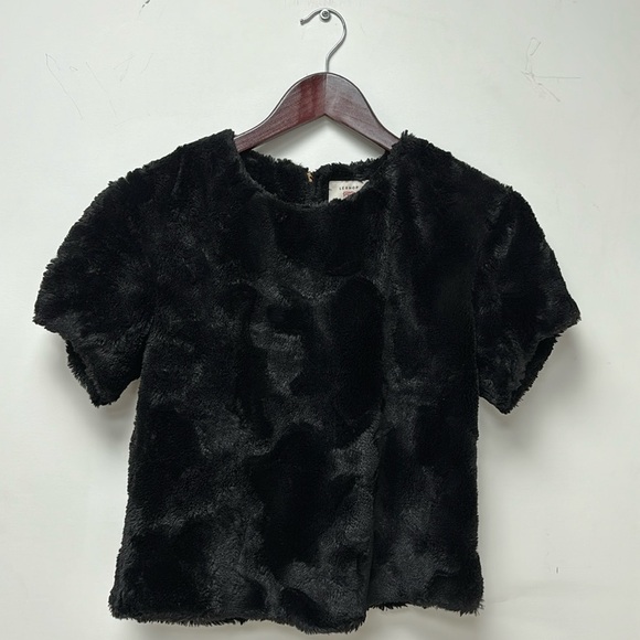 LESHOP BREATH & HEART black plush blouse size S - Picture 1 of 10